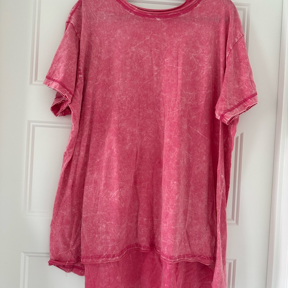 Zenana Outfitters Pink Oversized Boxy Tee